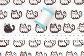 Japanese Fabric Pixel Cats - white - 50cm